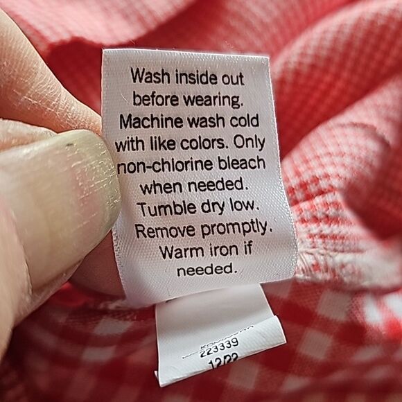 Blouse Linen 55% Red White Check Size XL NWT - Picture 8 of 8